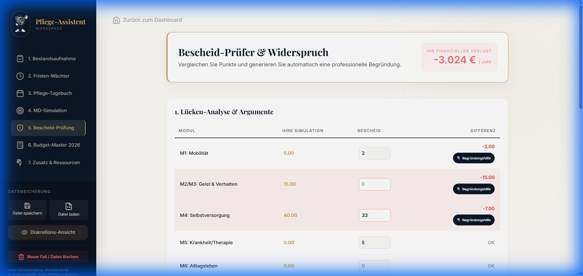 Antrags Generator Interface