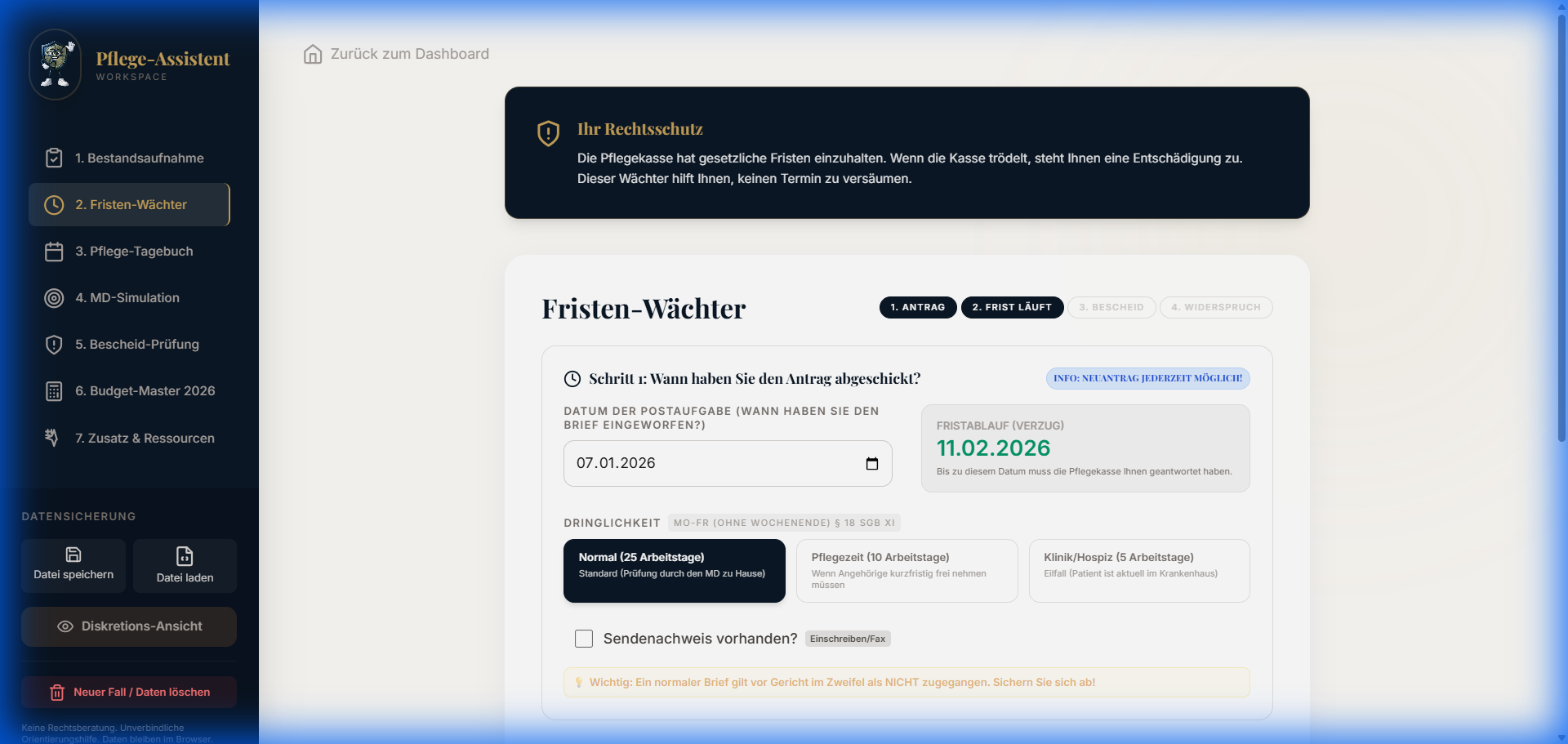 Fristen Wächter Interface